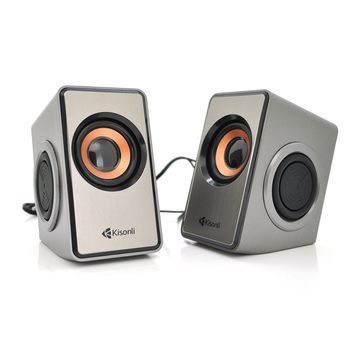 Колонки 2.0 Kisonli T-007 для ПК і ноутбука, USB + 3.5mm, 2x3W, 20Hz- 20KHz, Gray, BOX, Q40 KISONLI купити в Україні