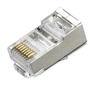 Коннектор Merlion RJ-45 8P8C FTP Cat-6 (100 шт / уп.) экранированный (позолоченые) MERLION купить в Украине