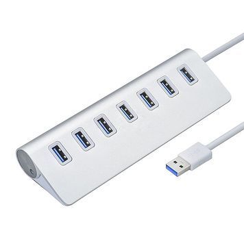 Хаб USB 3.0 алюмінієвий, 7 портів, 20 см, заряд до 900mAh, підтримка до 2TB, Blister Voltronic купити в Україні