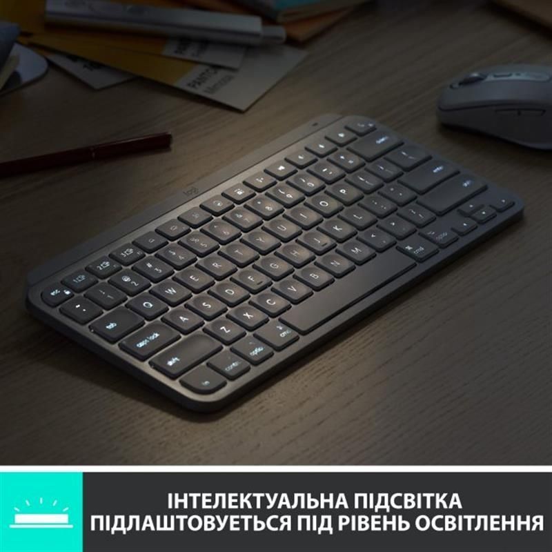 Клавиатура беспроводная Logitech MX Keys Mini Wireless Illuminated UA Pale Gray (920-010499) Logitech купить в Украине