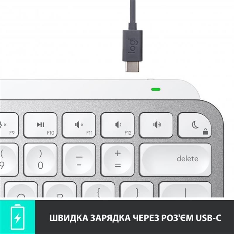 Клавиатура беспроводная Logitech MX Keys Mini Wireless Illuminated UA Pale Gray (920-010499) Logitech купить в Украине