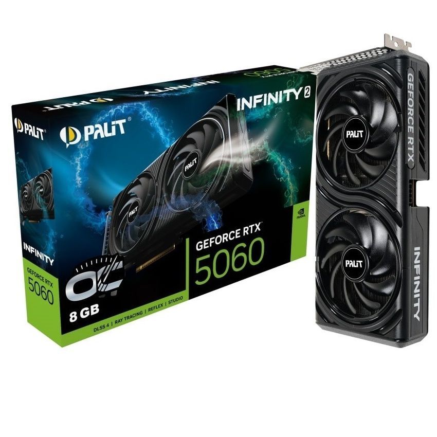 Видеокарта GF RTX 5060 8GB GDDR7 Infinity 2 OC Palit (NE75060V19P1-GB2063L) Palit купить в Украине