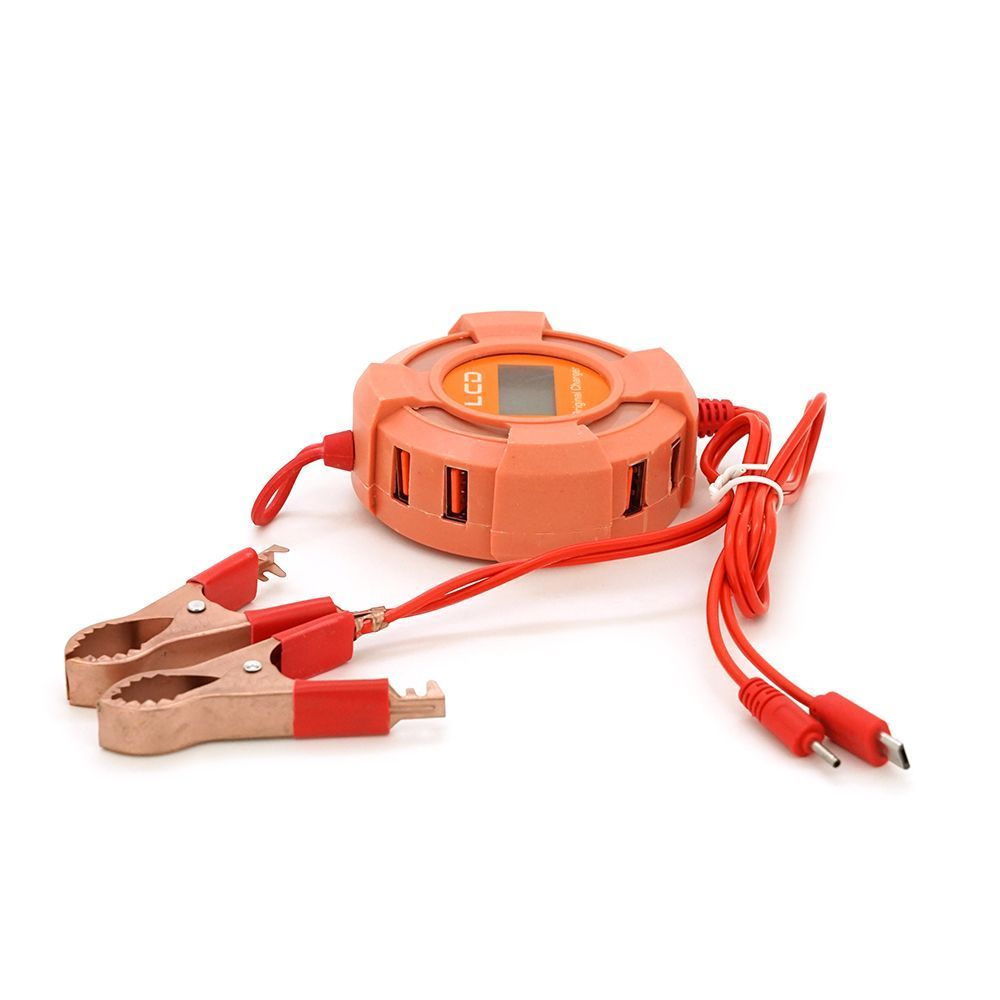 Портативний HUB із крокодилами на 8*USB2.0+LCD, живлення 12В, Red, Box Voltronic купити в Україні