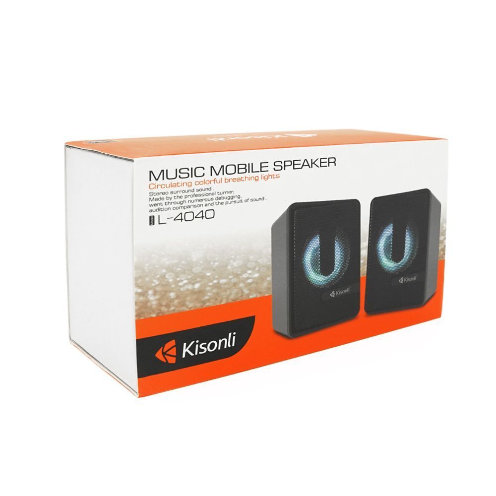 Колонки 2.0 Kisonli L-4040 для ПК та ноутбука, USB + 3.5mm, 2x3W, 20Hz-20KHz, Black KISONLI купити в Україні