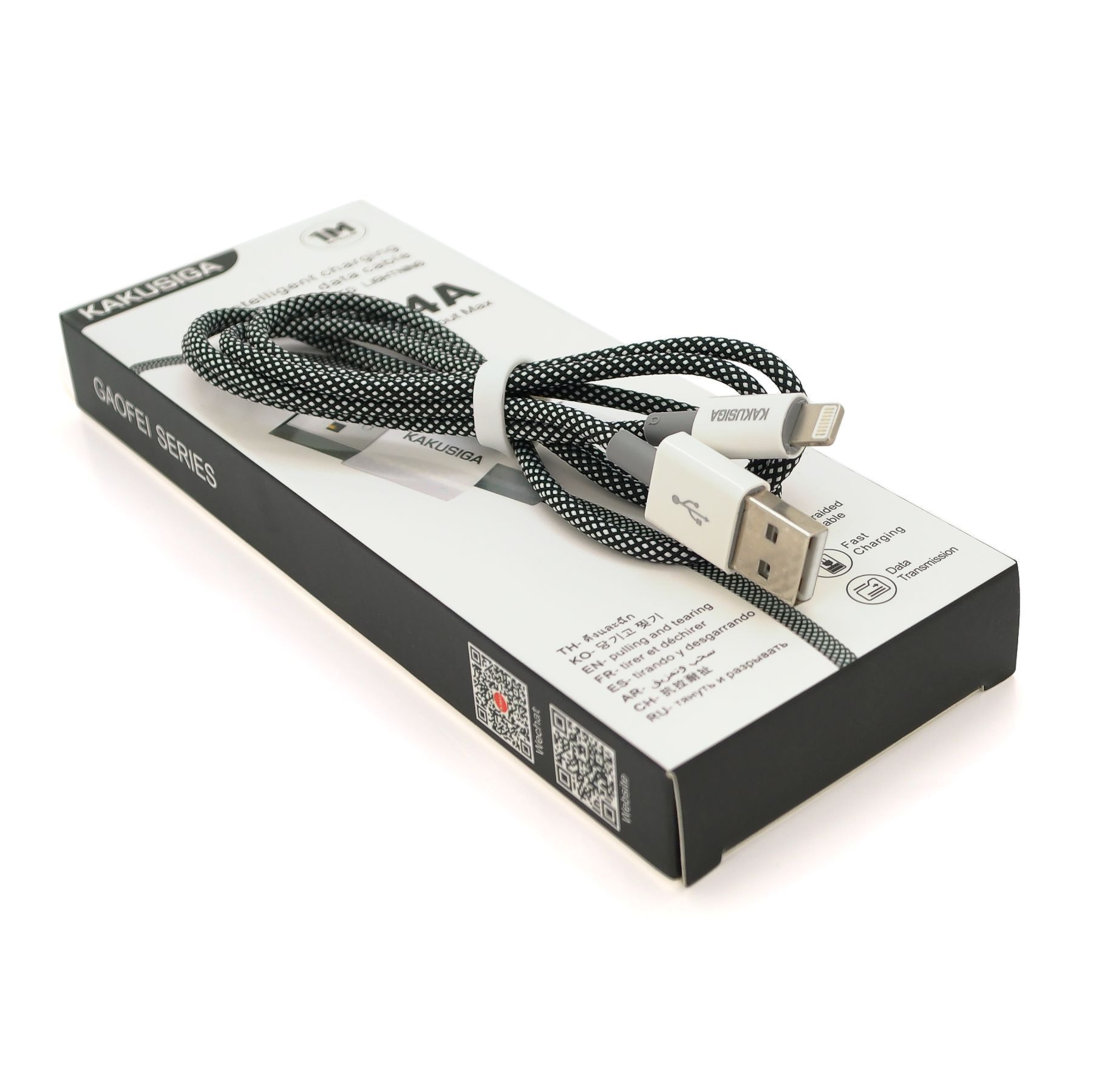 Кабель iKAKU KSC-723 GAOFEI smart charging cable for iphone, Black, довжина 1м, 2.4A, BOX iKAKU купити в Україні