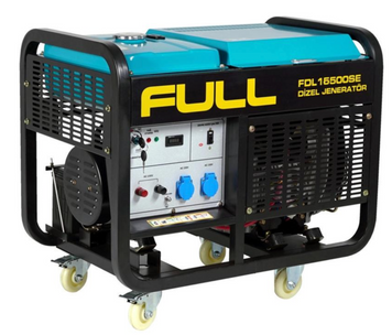 Генератор дизельный FULL FDL16500SE, 1-фазный 230V, 50Hz, 16.25kVA / 12kW, бак 50 л, расход 4 л / ч, пуск: стартер (без АКБ), 925х590х800 мм, 195 кг FULL купить в Украине
