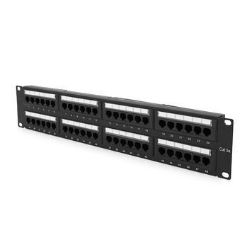 Патч-панель 48 порта UTP DUAL кат 5Е 19" 2U не экранированная черная Q20 Voltronic купить в Украине