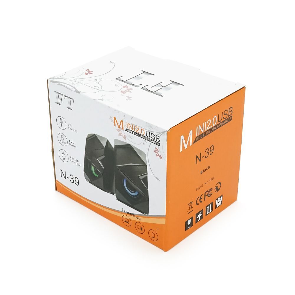Колонки 2.0 Hotmai FTN-39 USB+3.5mm, 2x3W, 20Hz-18KHz, з регулятором гучності, Black, BOX, Q24 G-Force купити в Україні