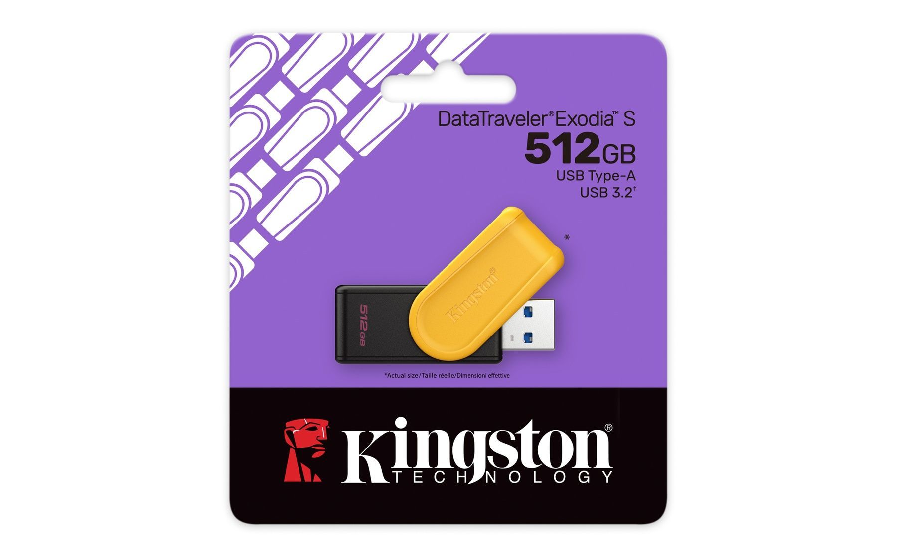 Флеш-накопичувач USB3.2 512GB Kingston DataTraveler Exodia S Black/Yellow (DTXS/512GB) Kingston купити в Україні