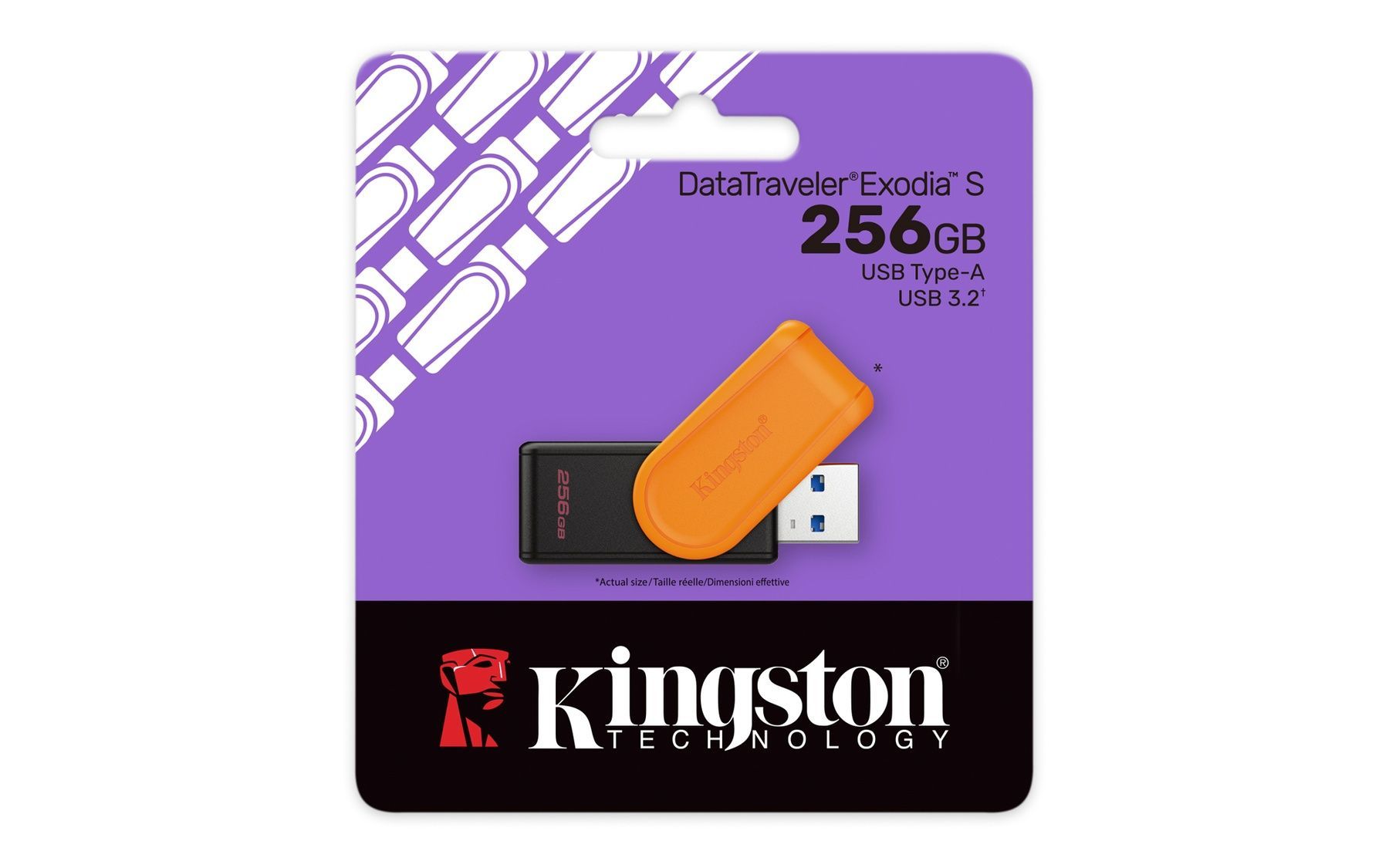 Флеш-накопичувач USB3.2 256GB Kingston DataTraveler Exodia S Black/Orange (DTXS/256GB) Kingston купити в Україні