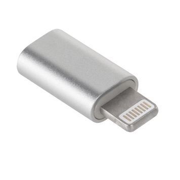 Переходник Lighting(M) => Micro-USB(F), Silver, OEM Voltronic купить в Украине