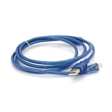 Кабель USB 2.0 (AM / Місго 5 pin) 1,5м, прозорий синій, Пакет Voltronic купити в Україні