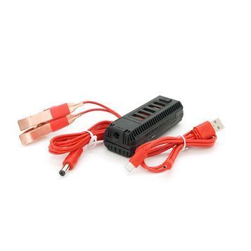 Портативный HUB с крокодилами на 5*USB2.0 (2.4A), питание 12В, Black, Box Voltronic купить в Украине