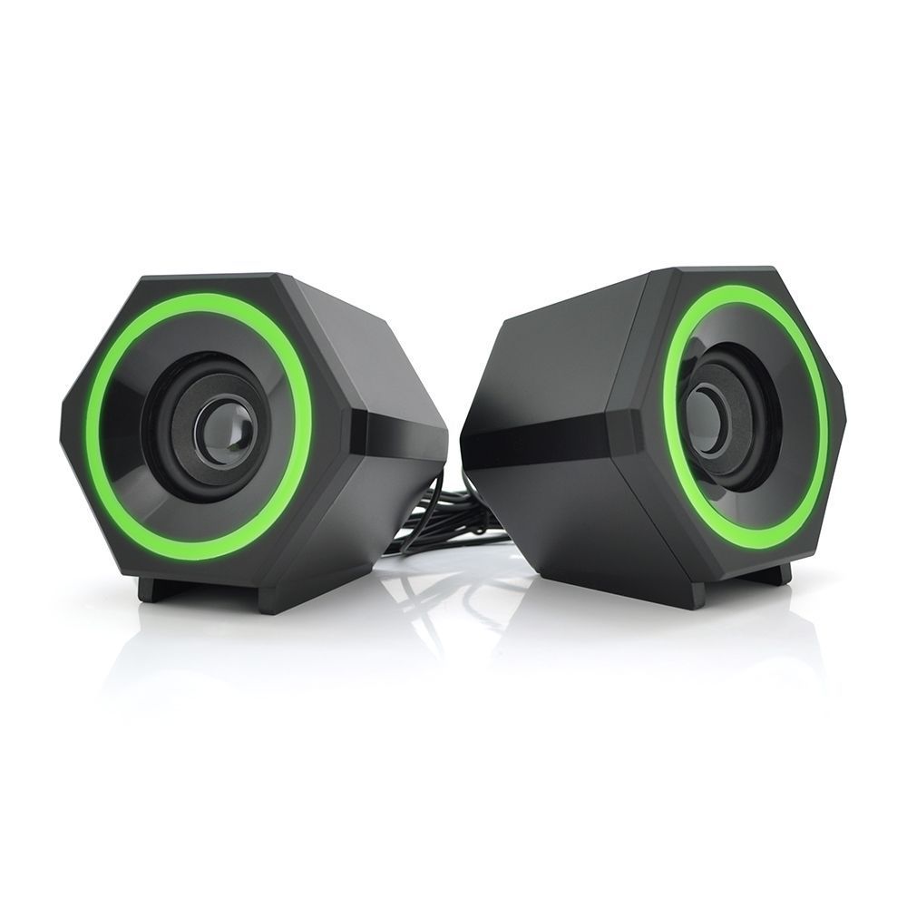 Колонки 2.0 Kisonli L-6060 для ПК і ноутбука, USB + 3.5mm, 2x3W, 20Hz- 20KHz, з підсвічуванням RGB, Black, BOX, Q24 KISONLI купити в Україні