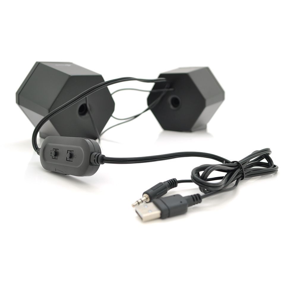Колонки 2.0 Kisonli L-6060 для ПК і ноутбука, USB + 3.5mm, 2x3W, 20Hz- 20KHz, з підсвічуванням RGB, Black, BOX, Q24 KISONLI купити в Україні