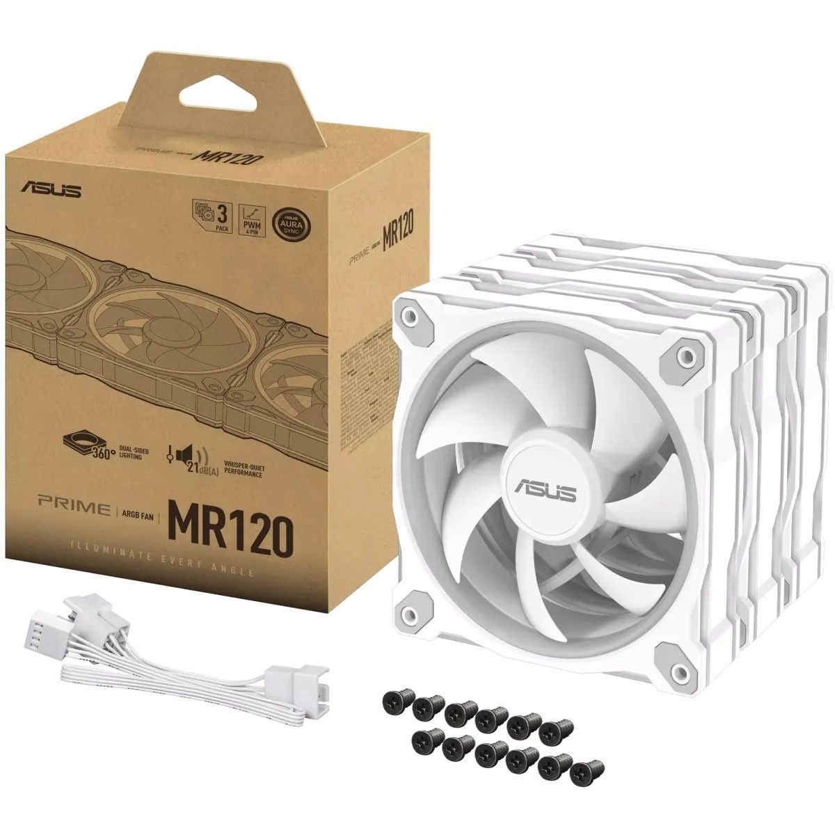 Кулер ASUS PRIME MR120 ARGB WHITE 3IN1 (90DA00I3-B09020) Asus купити в Україні