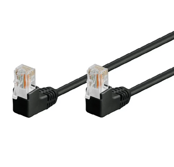 Патч-корд литий UTP, RJ45(кутовий / кутовий), неекранований, UTP5e 0.93m,patch D=4.9mm AWG26 2x90&deg; CU,чорний, Q200 Voltronic купити в Україні