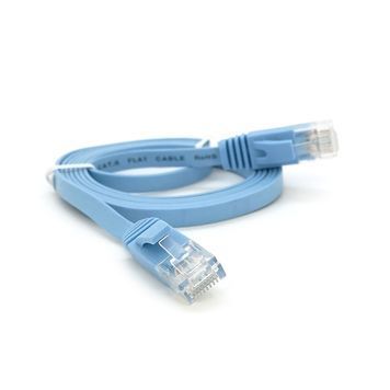 Патч-корд литой плоский WEEPDA, UTP, RJ45, Cat.6, 1m, синий Ritar купить в Украине