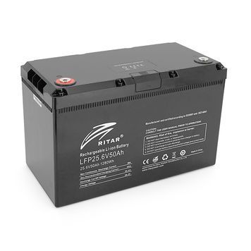 Аккумуляторная батарея с bluetooth Ritar LiFePO4 25.6V 50Ah 1280Wh BMS25@8S (330 х 172 х 214 мм), 11kg Q1 Ritar купить в Украине