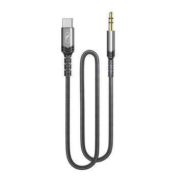 Аудіо-кабель SkyDolphin SR29 3.5 мм - USB Type-C (M/M), 1 м, Black (SDAUX-000076) SkyDolphin купити в Україні