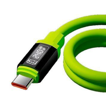 Кабель Type-C to Type-C (male to male), Підтримка SCP, QC3.0, PD до 240Вт, 480Mbps, довжина 2.0м, обплетення, LED, Green, Box Voltronic купити в Україні