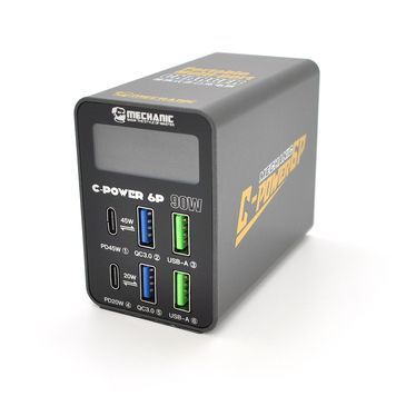 Зарядна станція з цифровою індикацією MECHANIC C-Power 6P, 2*USB-A, 2*QC3.0-5В3А,9В2A,12В1.5А, 2*PD3.1-(5В / 9В / 12В / 15В)3А,20В2,2,220В / 90Вт.150*100*50мм MECHANIC купити в Україні