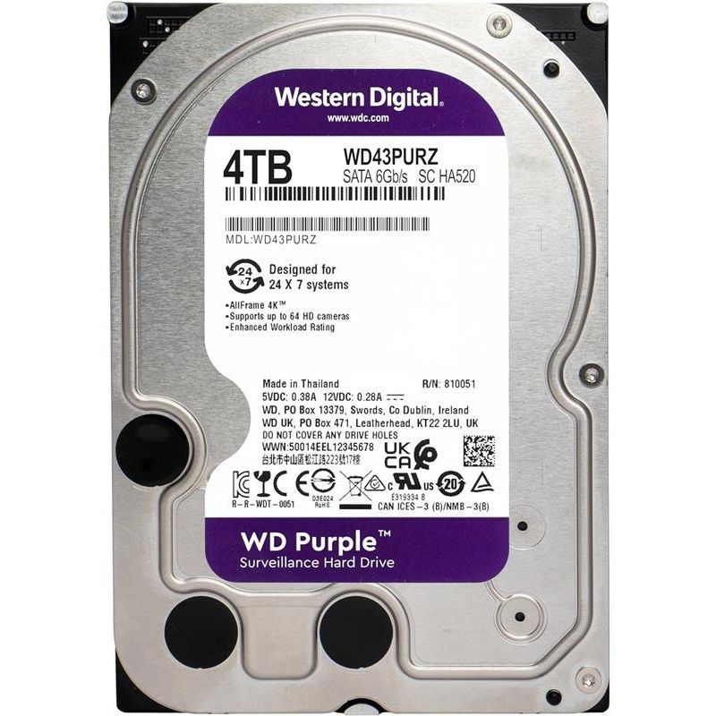 Накопичувач HDD SATA 4.0TB WD Purple 5400rpm 256MB (WD43PURZ) WD купити в Україні