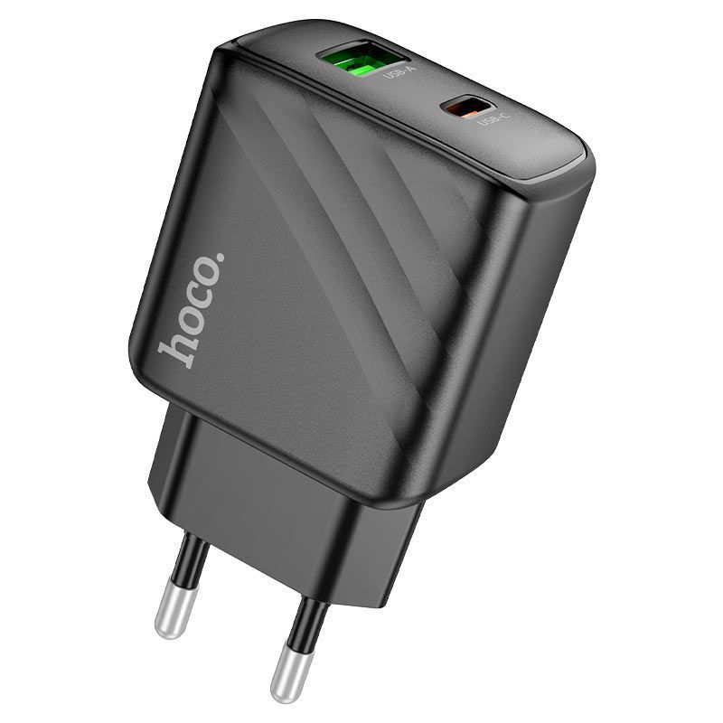 СЗУ 110-240V HOCO CS23A USB-C+USB, 30W, Black, Box HOCO купить в Украине