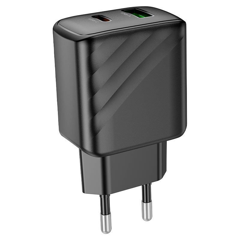 СЗУ 110-240V HOCO CS23A USB-C+USB, 30W, Black, Box HOCO купить в Украине