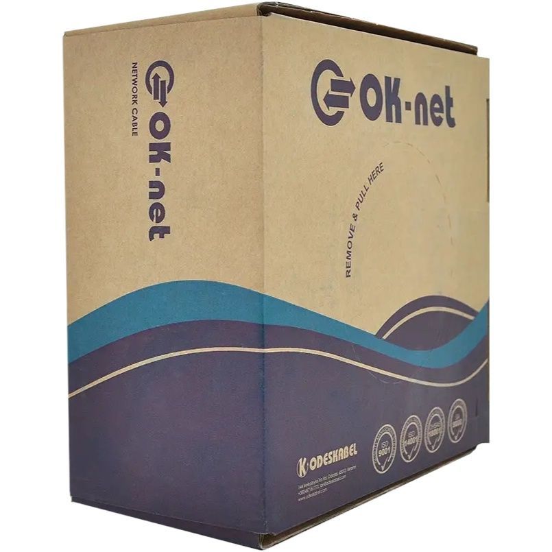 Кабель витая пара OK-Net КПВонг-HFЭ-ВП (200) FTP, CAT5е, LSOH, 4х2х0.51, бухта 305м (49354) ОДЕСКАБЕЛЬ купить в Украине