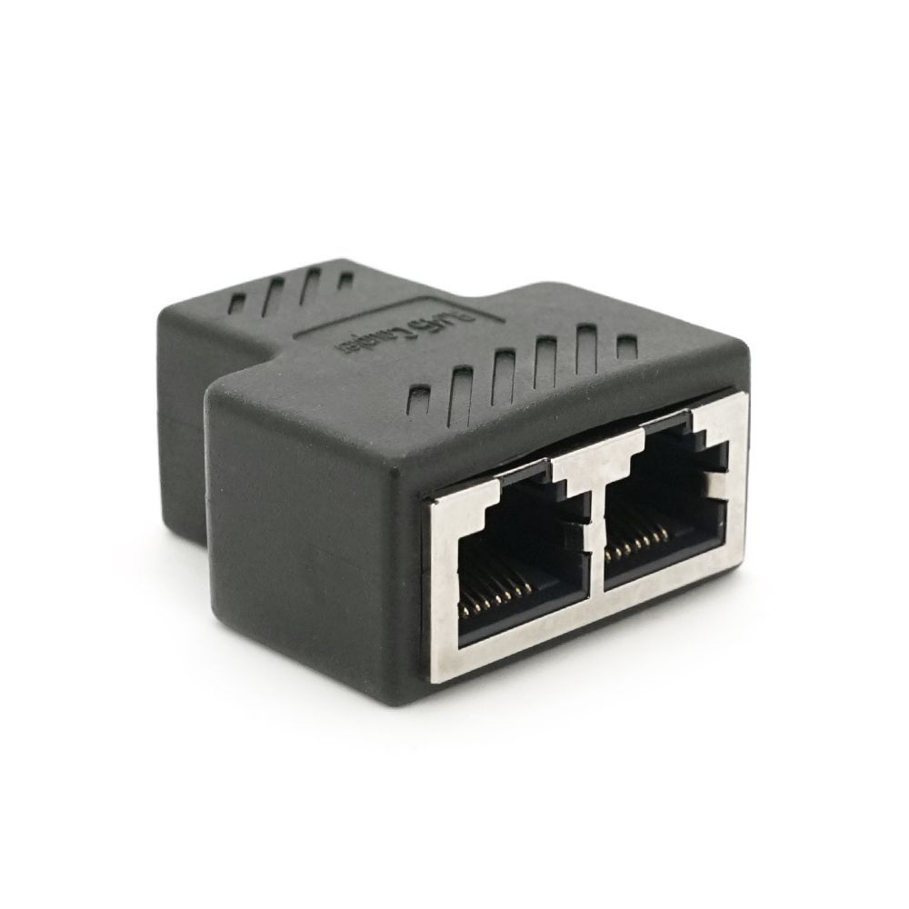 Разветвитель RJ45 8P8C мама / 2 Х мама RJ45 для разветвления кабеля, экранированный, черный, Q100 Voltronic купить в Украине