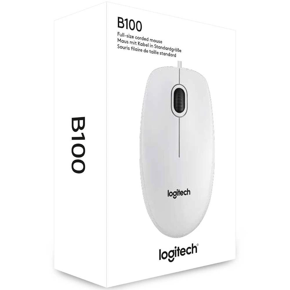 Миша Logitech B100 White (910-003360) Logitech купити в Україні