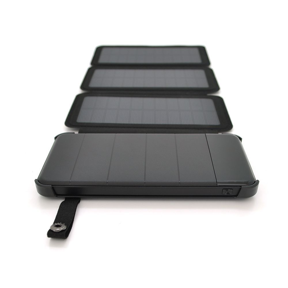 Power bank 12000 mAh Solar, Input:5V / 1A(microUSB), Output:5V / 2,1А(2хUSB), rubberized case, Black, BOX Voltronic купить в Украине