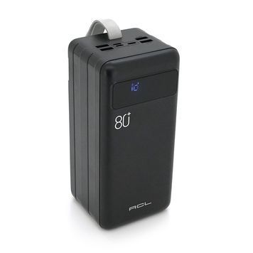 Powerbank ACL PW-54 80000mAh, 4xUSB, 4 кабеля(USB / Micro / Type-C / Lighting), 1,4кг, Black / White, Box ACL купить в Украине