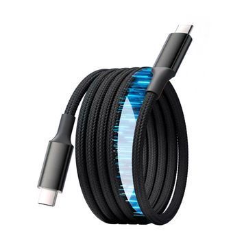 Кабель Type-C до Type-C (male to male), Підтримка SCP, QC3.0, PD до 100Вт, 480Mbps, довжина 1.0м, обплетення, Black, Box Voltronic купити в Україні