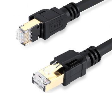 Патч-корд литой VEGGIEG, CCA, SFTP, RJ45, Cat.8, 0,5m, черный VEGGIEG купить в Украине