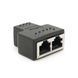 Разветвитель RJ45 8P8C мама / 2 Х мама RJ45 для разветвления кабеля, экранированный, черный, Q100 Voltronic &mdash; фото