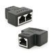 Разветвитель RJ45 8P8C мама / 2 Х мама RJ45 для разветвления кабеля, экранированный, черный, Q100 Voltronic &mdash; фото