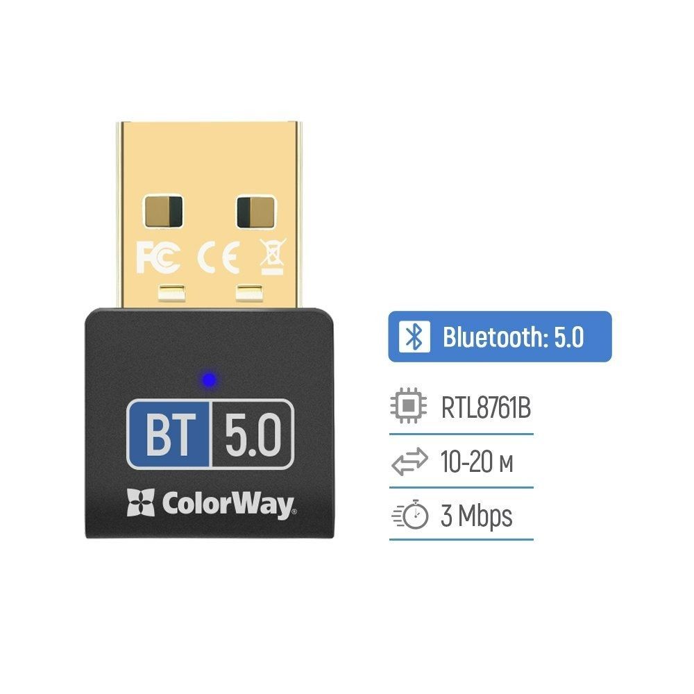 Адаптер Bluetooth 5.0 ColorWay (CW-AD-BT50) ColorWay купити в Україні