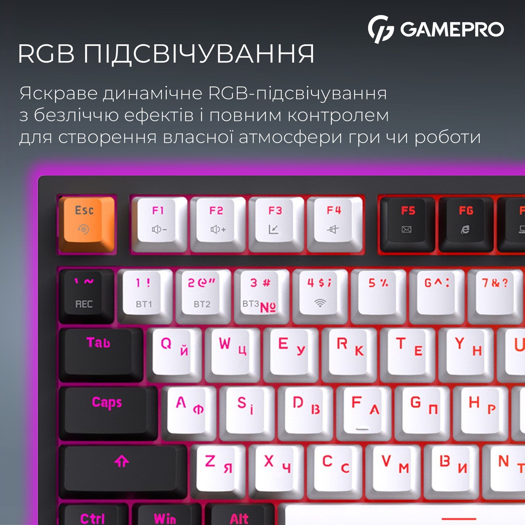Клавиатура беспроводная GamePro Asgard Valhalla QLAB Sakura Switch Black (MK160-B-QS-PRO) GamePro купить в Украине