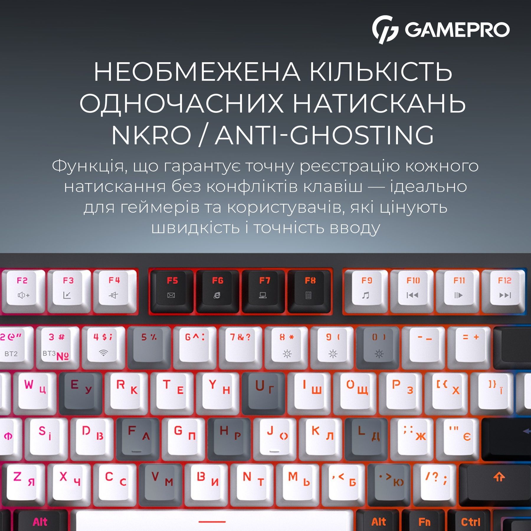 Клавиатура беспроводная GamePro Asgard Valhalla QLAB Sakura Switch Black (MK160-B-QS-PRO) GamePro купить в Украине