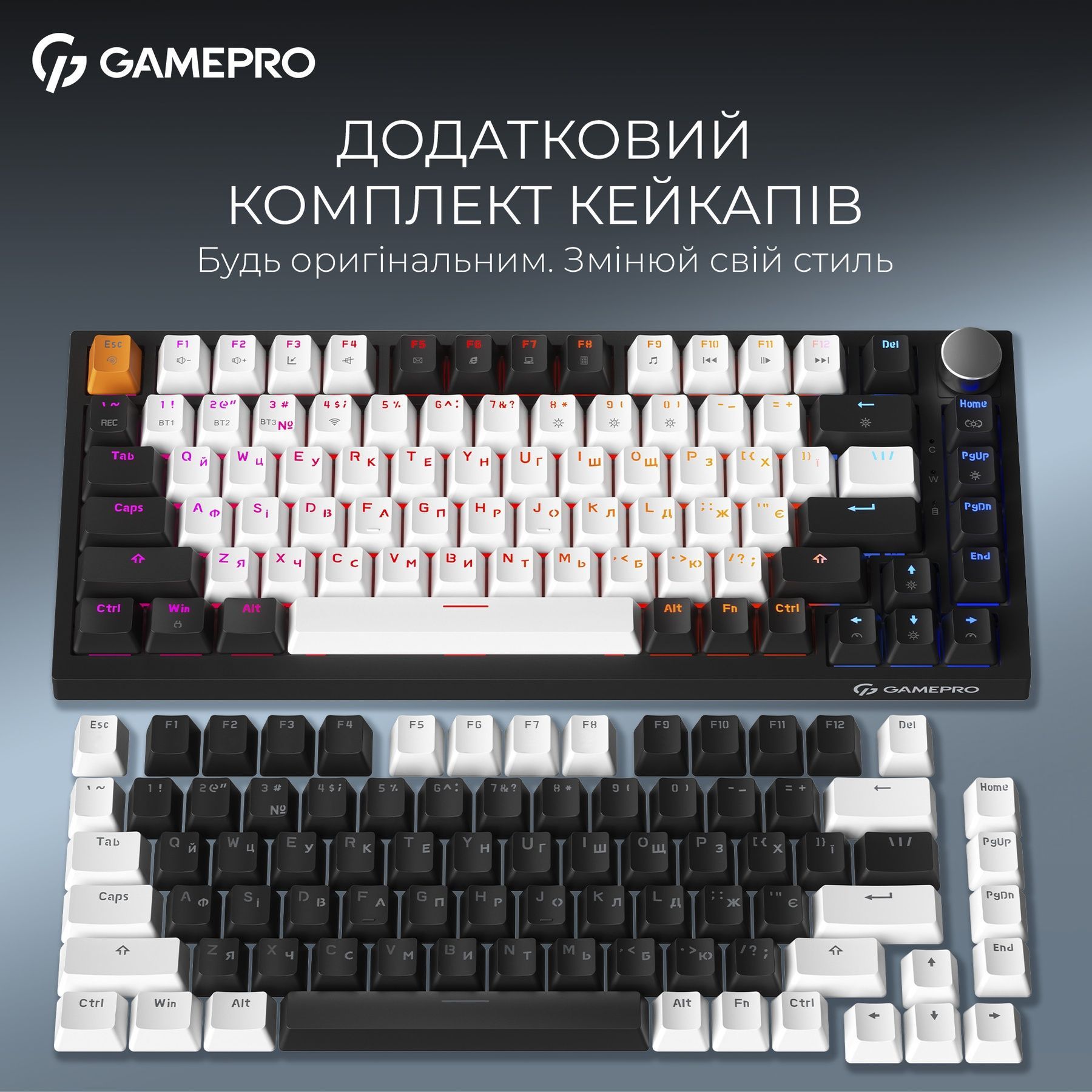 Клавиатура беспроводная GamePro Asgard Valhalla QLAB Sakura Switch Black (MK160-B-QS-PRO) GamePro купить в Украине