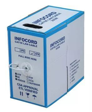 Кабель КПВЭ 4х2х0,50 (FTP-cat.5E), Infocord( CCA), изоляция ПВХ, экран, для внутр. работ, 305м. INFOCORD купить в Украине