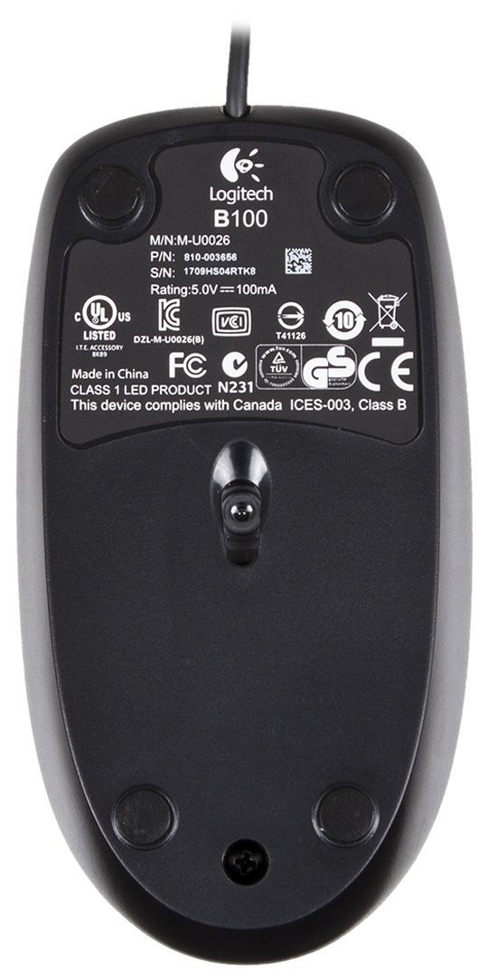 Миша Logitech B100 Black (910-003357) Logitech купити в Україні