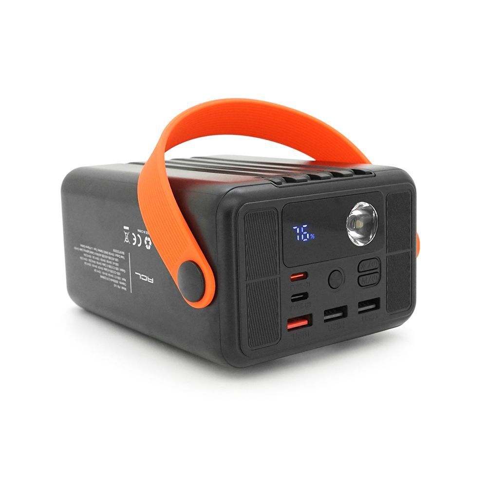 Powerbank ACL PW-143 80000mAh, PD22.5W, 3xUSB+USB-C, 4 кабеля(USB / Micro / Type-C / Lighting), Фонарь, 1,64кг, Black / White, Box ACL купить в Украине
