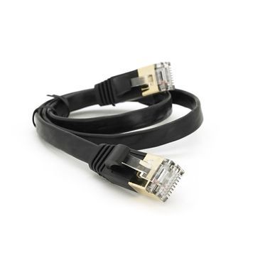 Патч-корд литий плоский WEEPDA, UTP, RJ45, Cat.7, 0.5m, Cu, чорний Weepda купити в Україні