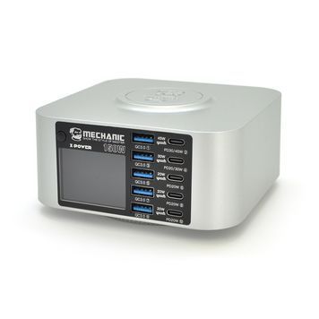 Зарядна станція з індикацією LED MECHANIC X-Power Plus, 5*PD3.1-65W, 5*QC3.0-30W,5В3А,9В2.2A,12В1.67А. Wireless Charging15W, 220V / 200W, 119&times;119&times;60mm MECHANIC купити в Україні
