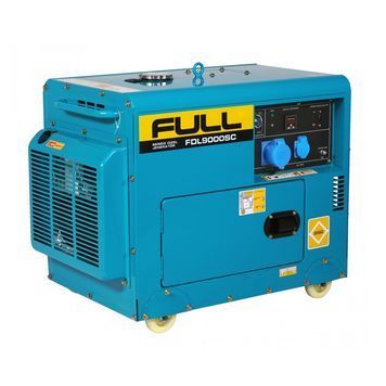 Генератор дизельный FULL FDL9000SC, 1-фазный 230V, 50Hz, 8.5kVA / 6.8kW, бак 12,5 л, расход 2 л / ч, пуск: ручной / стартер (без АКБ), 900х520х700 мм, 160 к FULL купить в Украине