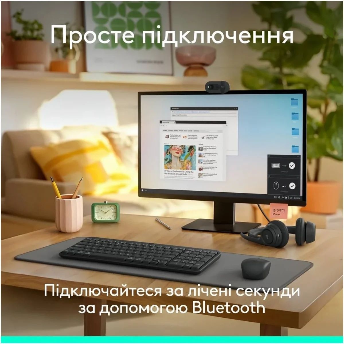 Комплект клавіатура та мишка Logitech MK250 Bluetooth/Wireles UA Graphite (920-013823) Logitech купити в Україні