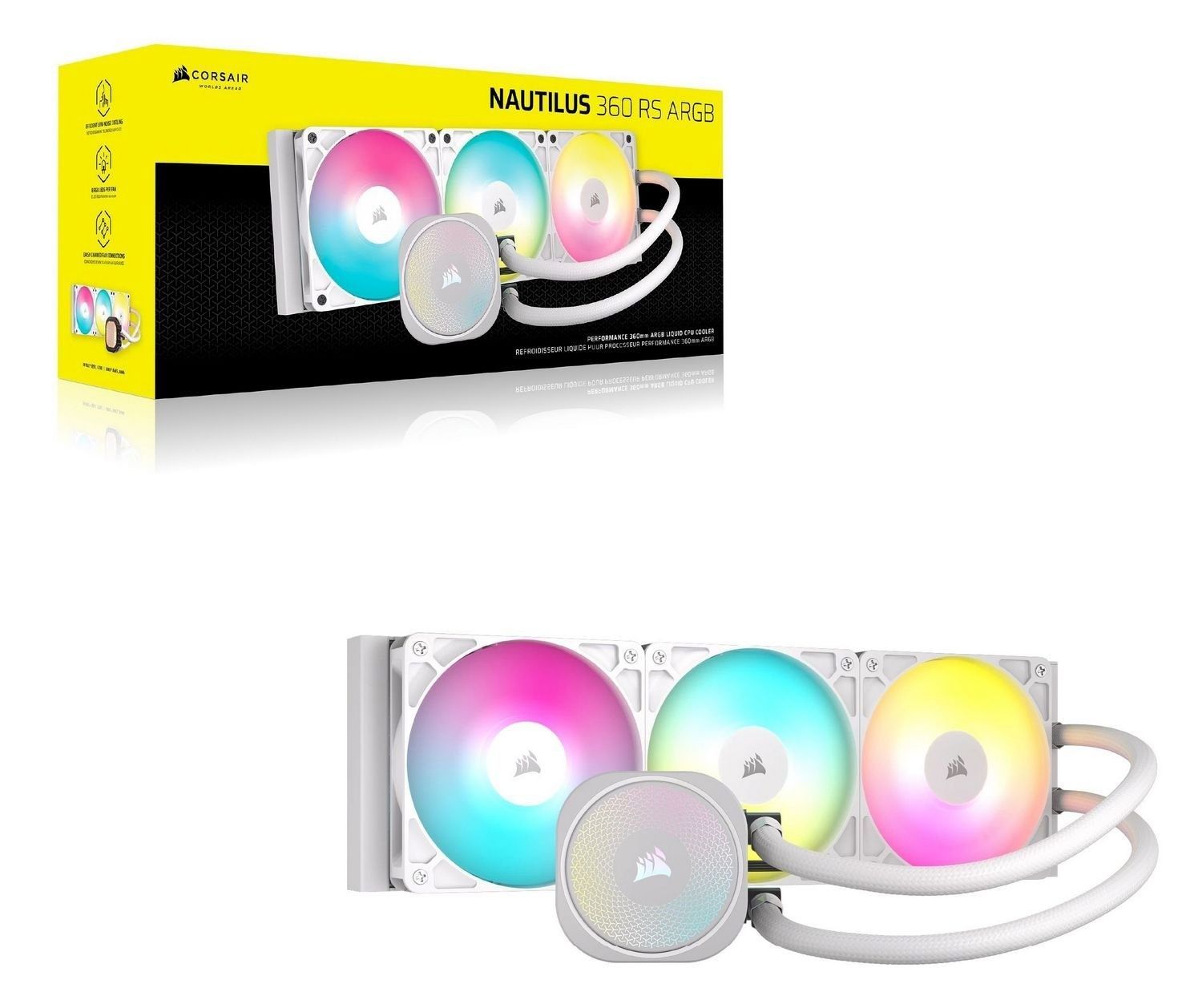 Система водяного охлаждения Corsair Nautilus 360 RS ARGB White (CW-9060095-WW) Corsair купить в Украине